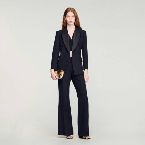Sandro — Pantalon large – Noir