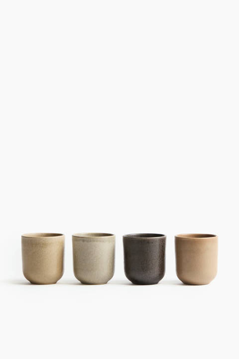 H&M Home — Lot de 4 mugs en grès cérame