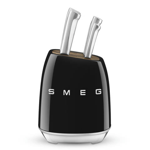 Smeg — Bloc de couteaux Noir Esthétique Années 50 KBSF02BL