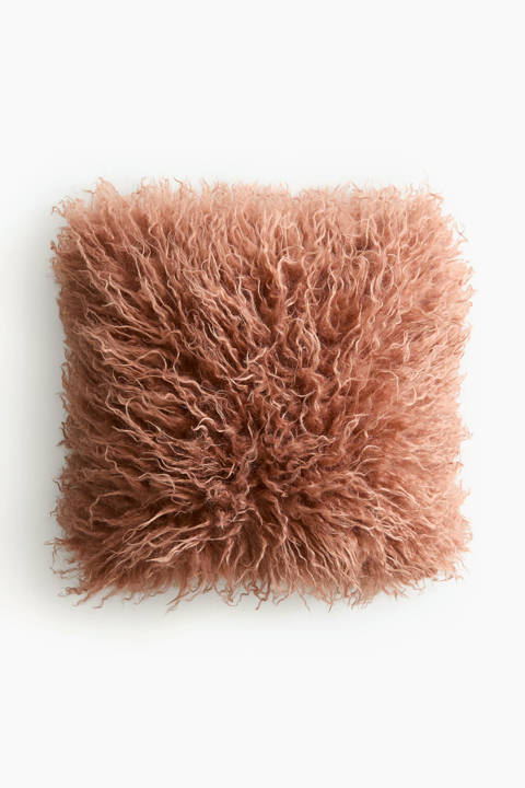H&M Home — Housse de coussin duveteuse – Orange/Bordeaux/Noir