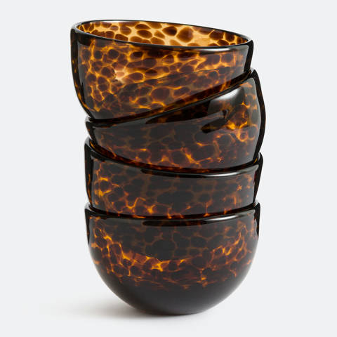 La Redoute Interieurs — Lot de 4 bols en verre ambré, Fauvita