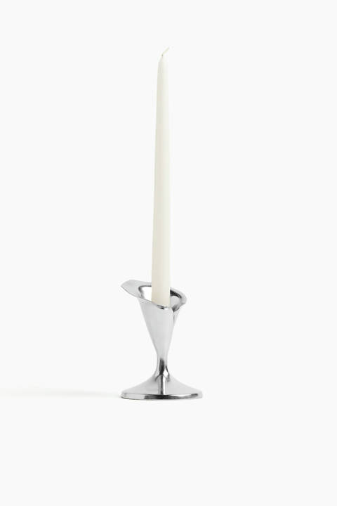 H&M Home — Bougeoir fleur – Argenté/Noir
