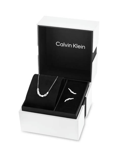 Calvin Klein — Coffret cadeau collier et boucles d’oreilles en acier inoxydable