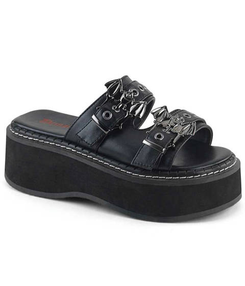 DEMONIA Cult — Mules à Plateforme et Brides Rivetées Emily-100