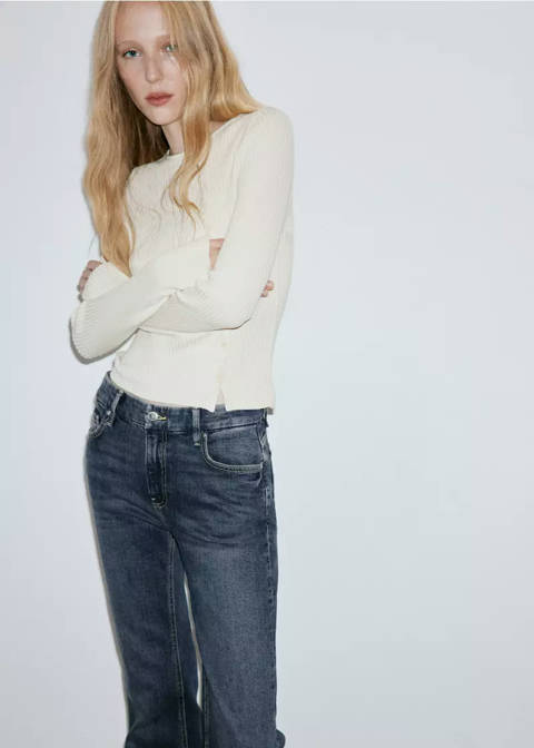 Mango — Jeans flare taille haute