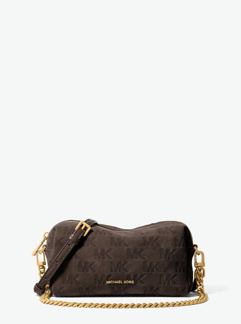 Michael Kors — Michael Kors Petit sac à bandoulière convertible Bryant en daim à logo en relief