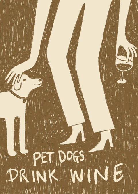 Desenio — Dogs and Wine Affiche