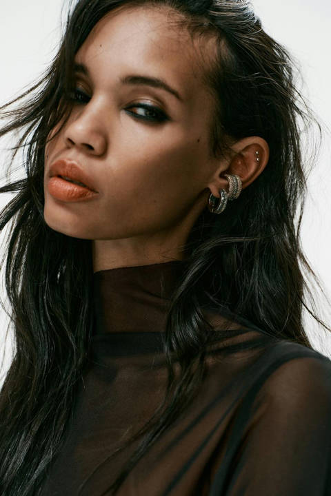 Zara — Lot de boucles d'oreilles et earcuff à brillant