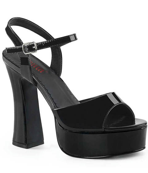 DEMONIA Cult — Sandales à Plateforme DOLLY-09 Demonia : L'Élégance Iconique du 35 au 48 – Noir Vernis