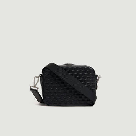 Sandro — Petit sac en cuir tressé – Noir