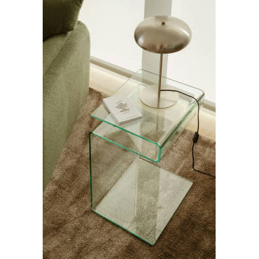 Sklum — Table d'appoint rectangulaire en verre Diora