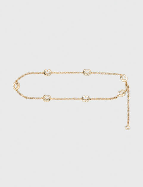 Maje — Ceinture chaine avec détails logo – Dore clair