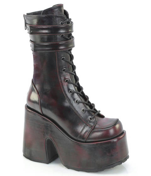 DEMONIA Cult — Bottines Demonia CAMEL-250 – Cerise
