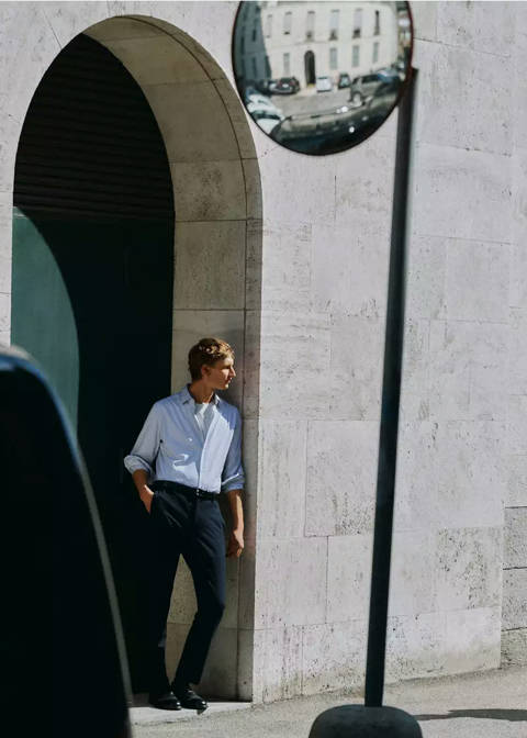 Mango — Pantalon slim fit laine thermorégulateur