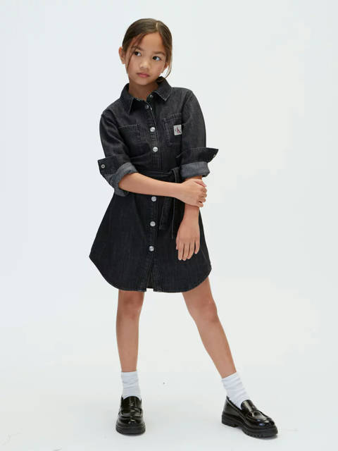 Calvin Klein — Robe-chemise en jean avec ceinture pour enfant