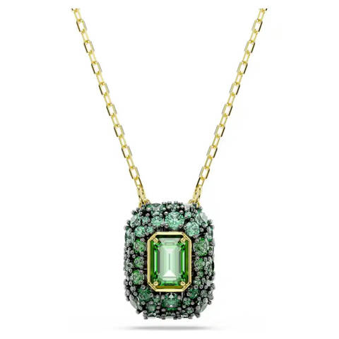 Swarovski — Swarovski Pendentif Sublima Taille octogonale, Vert, Doré à l’or 18 carats (750/1000)