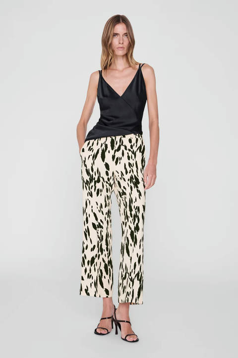 Anine Bing — Thomas Trouser - Golden Beige Leopard