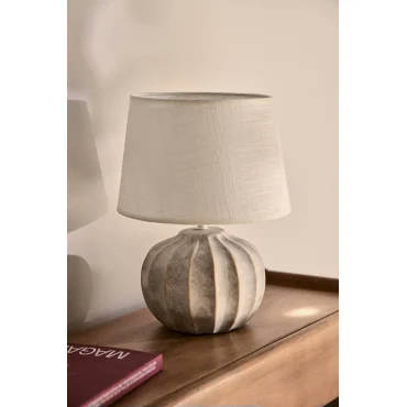 Sklum — Lampe de table Yalira en céramique et lin