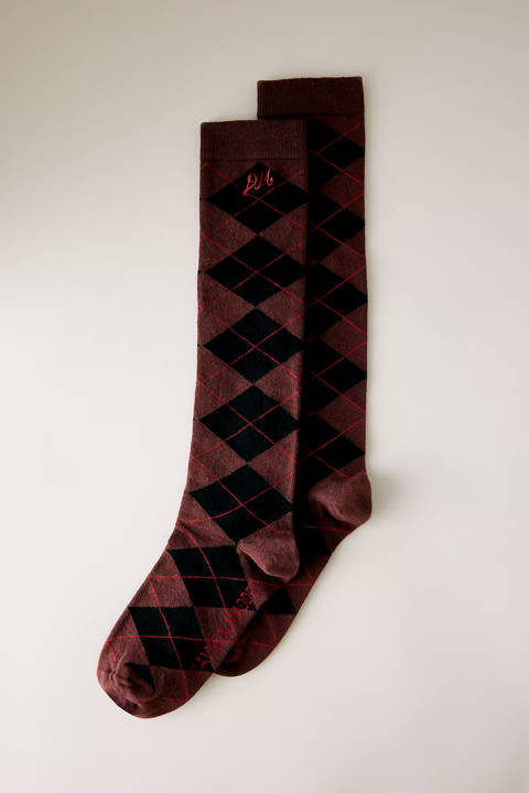 Anthropologie — Chaussettes mi-mollet à motif argyle Damson Madder