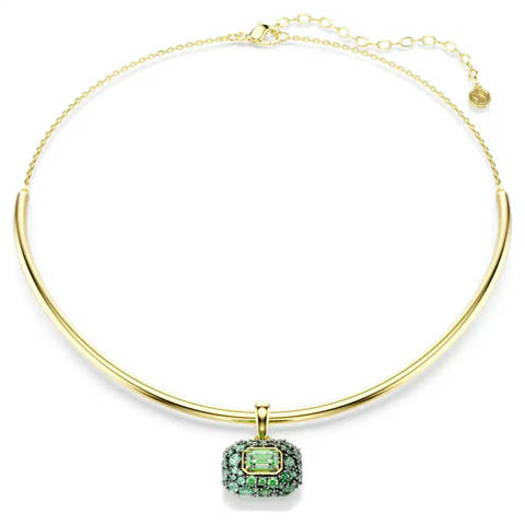 Swarovski — Swarovski Ras-de-cou Sublima Taille octogonale, Vert, Doré à l’or 18 carats (750/1000)