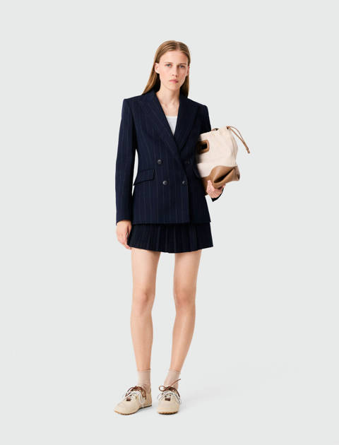 Maje — Veste de tailleur croisée – Marine