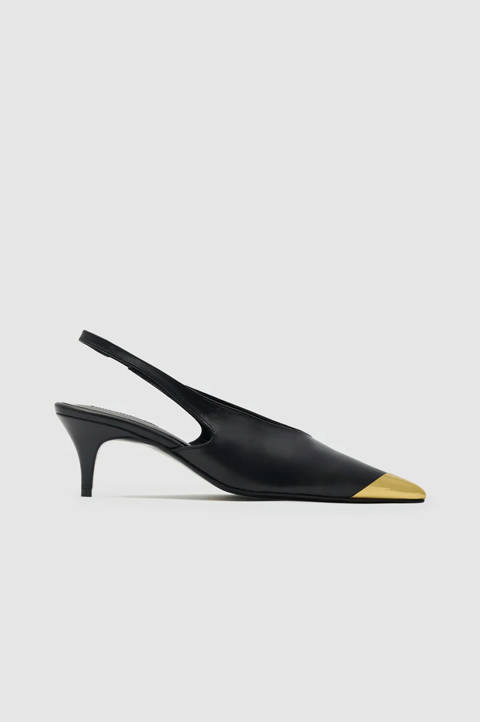 Anine Bing — Nelly Slingback Metal Toe - Black