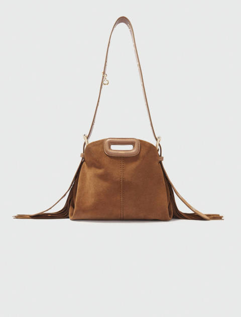 Maje — Sac Miss M mini en suède – Camel