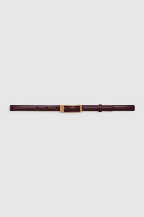 Anine Bing — Elly Belt Smooth Leather - Fig