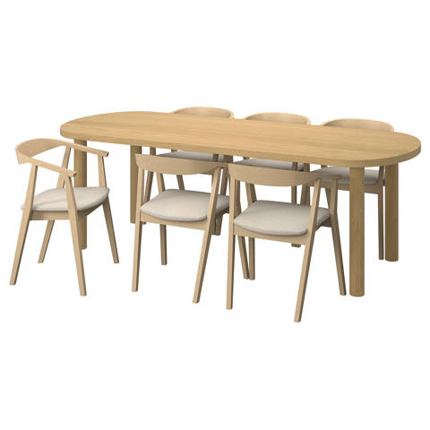 IKEA — STOCKHOLM – Table et 6 chaises, 230x90 cm
