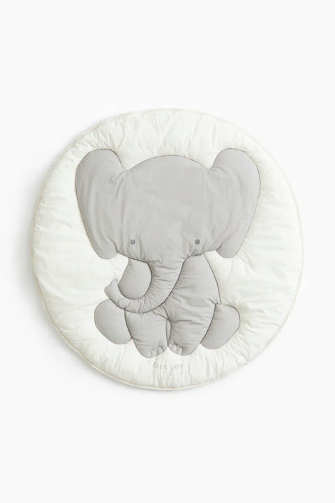 H&M Home — Tapis premier âge en coton – Crème/éléphant