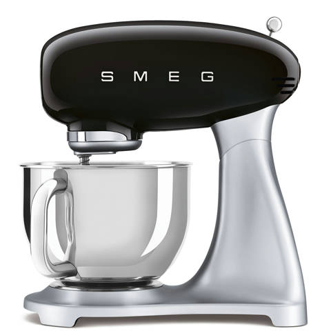 Smeg — Robot pâtissier Noir base inox Esthétique Années 50 SMF04BLEU