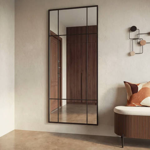 Maisons du Monde — Grand miroir rectangulaire en acier noir, 70x170 cm Oklahoma