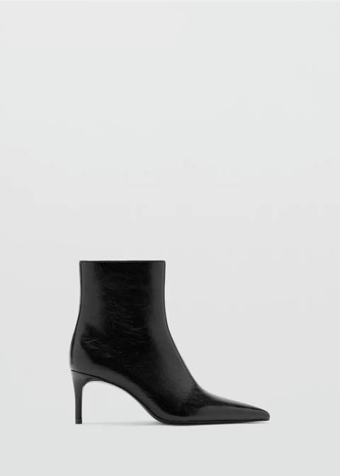 Mango — Bottines à talon pointu finition brillante
