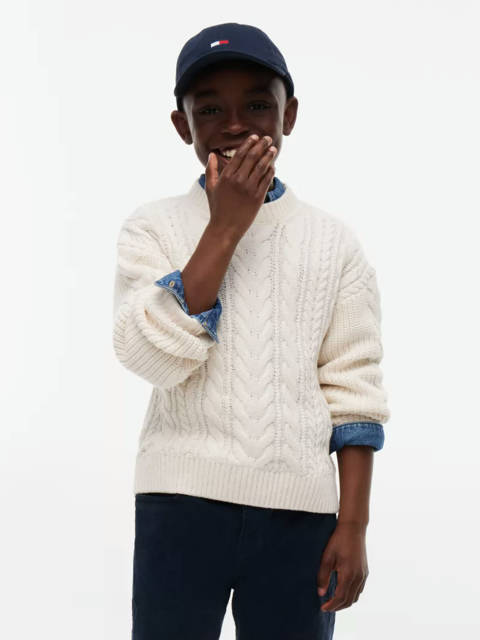 Tommy Hilfiger — Pull en maille torsadée à logo appliqué