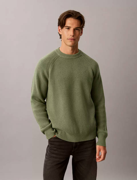 Calvin Klein — Pull en laine mélangée côtelée