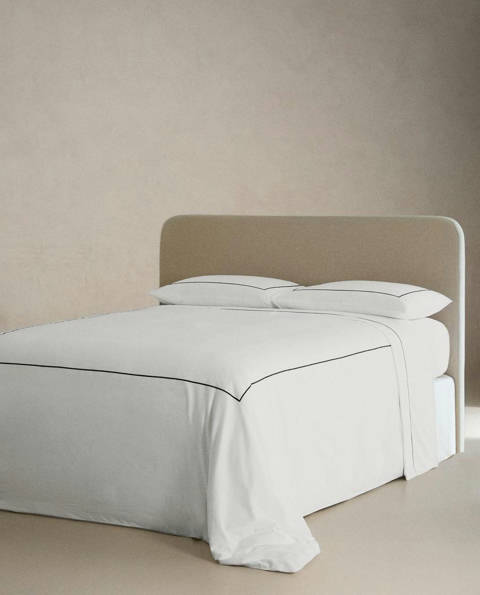 Zara Home — Housse de couette satin feston (400 fils)