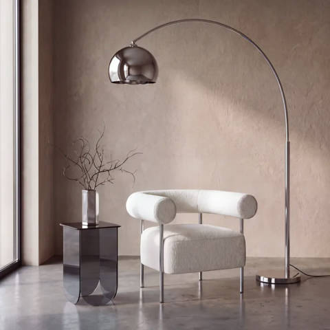 Maisons du Monde — Lampadaire en acier chromé, H200 cm Sphere