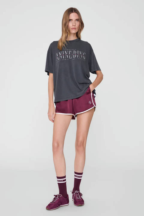 Anine Bing — Cade Tee Sport Club - Washed Black