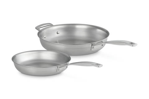 Le Creuset — Set de 2 poêles Inox 24-28 cm