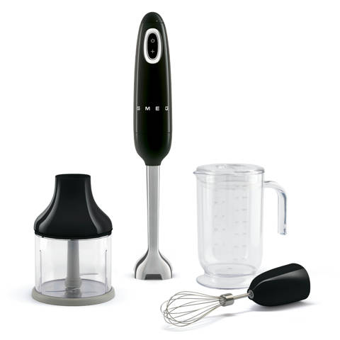 Smeg — Mixeur plongeant avec accessoires Noir Esthétique Années 50 HBF03BLEU