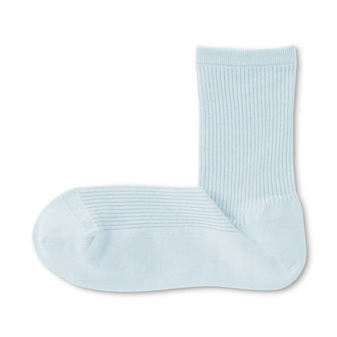 MUJI — Chaussettes avec bord confortable et rayures pour femme