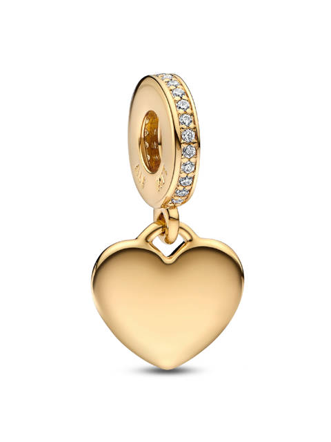 Pandora — Charm pendant plaque cœur gravable