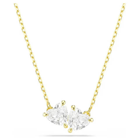 Swarovski — Swarovski Collier Mesmera Cœur, Blanc, Doré à l’or 18 carats (750/1000)