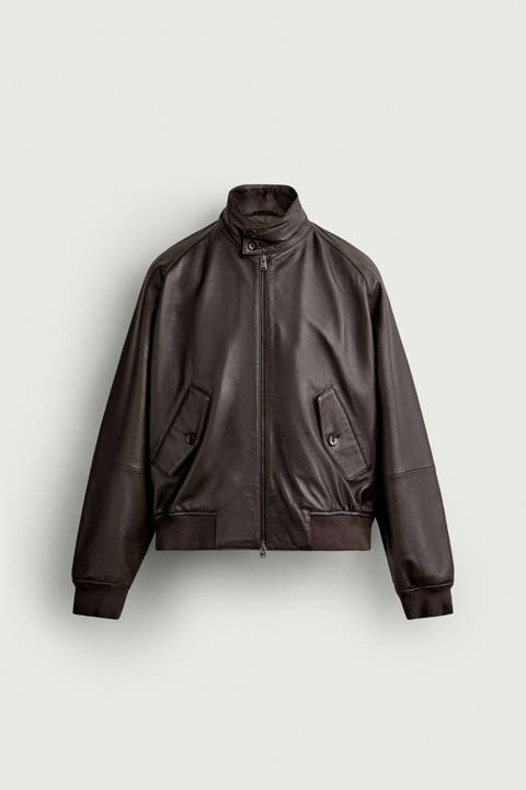 Zara — Blouson relaxed fit en cuir