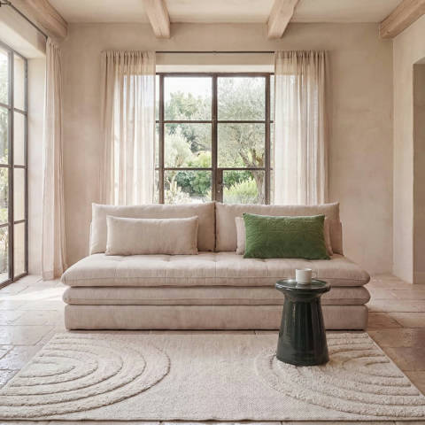Maisons du Monde — Canapé convertible 2/3 places beige Clio