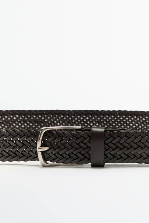 Massimo Dutti — Ceinture tressée en cuir nappa