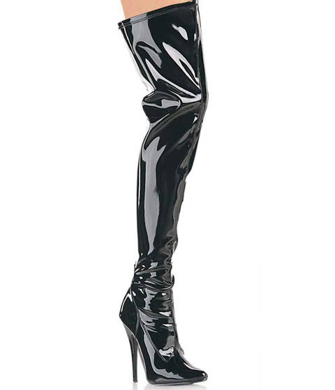 Devious — Cuissardes Fétichistes DOMINA-3000 : L'Essence du Stiletto – Noir Vernis