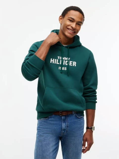 Tommy Hilfiger — Sweat à capuche en molleton à logo brodé
