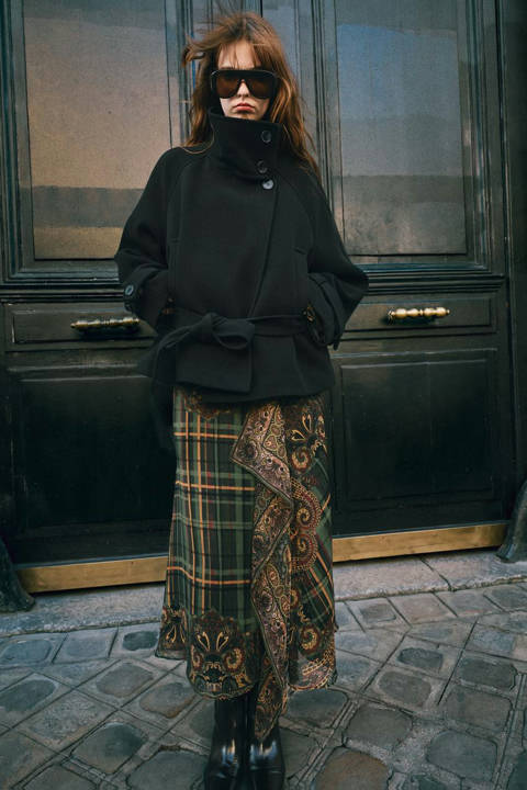 Zara — Manteau à col montant ceinture