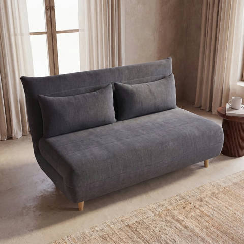 Maisons du Monde — Canapé clic-clac 2 places gris anthracite Nio
